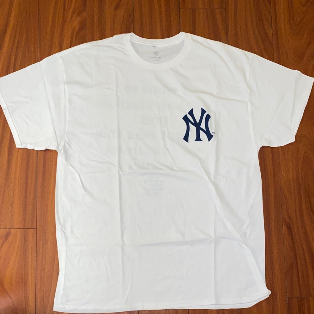 🥎Eric Emanuel Yankee Stadium 2025 Exclusive White Tee with Navy Logo🥎